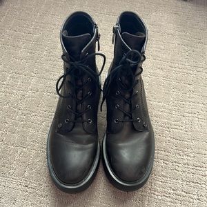 Franco Sarto lace up black boots, size 7.5